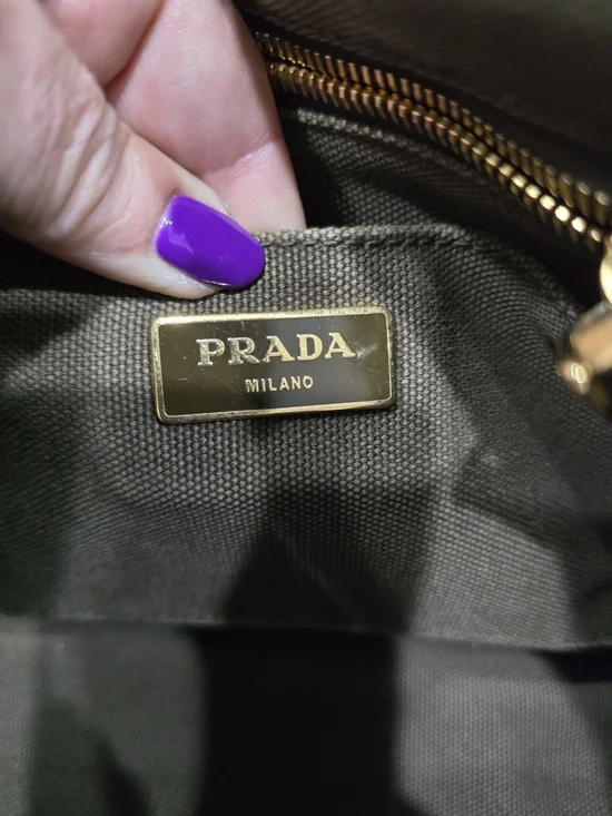 Prada Canapa (Small) In Military Geen - Picture 8 of 11